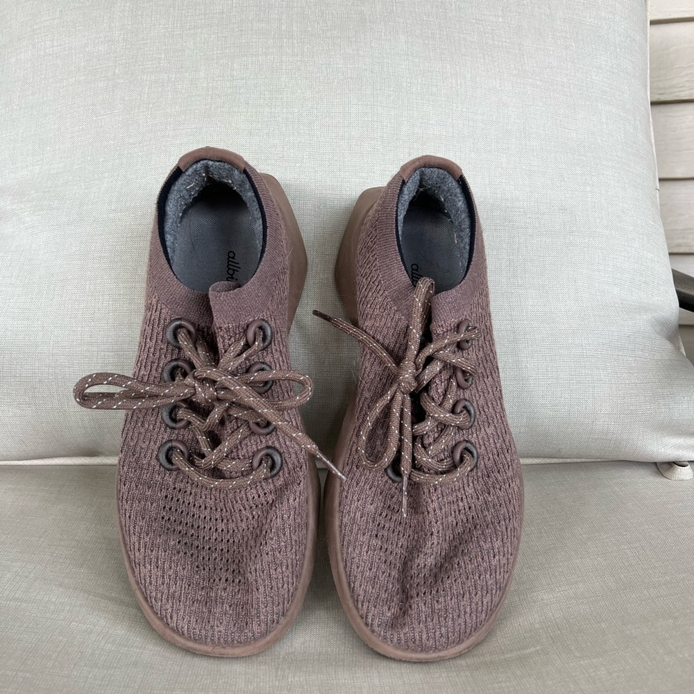 Allbirds Dark Mauve Women’s Knit Lace-Up Sneakers - Picture 2 of 5